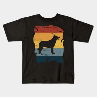 Malinois Distressed Vintage Retro Silhouette Kids T-Shirt